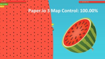 Paper.io 3 Map Control: 100.00% [Watermelon]
