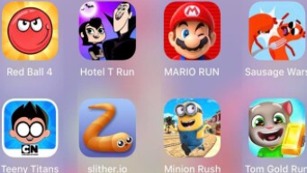 Hotel T Run,Slither.io,Tom Gold Run,Minion Rush,Sausage Wars,Mario,Minion Rush,Teeny Titans,RedBall4