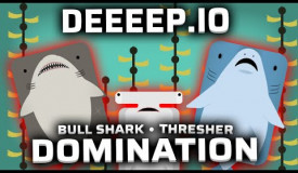THRESHER SHARK AND BULL SHARK DOMINATION | Deeeep.io montage