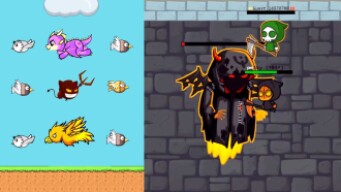 GREEN AND HALLOWEEN REAPER KILLED BOSS / DRAGON PHOENIX AND DEMONIC IMP GAME PLAY in FlyOrdie