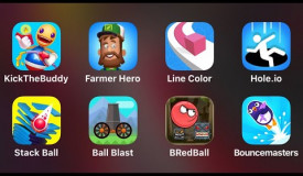 Kick The Buddy Forever, Farmer Hero, Line Color, Hole.io, Stack Ball, Ball Blast, Red Ball