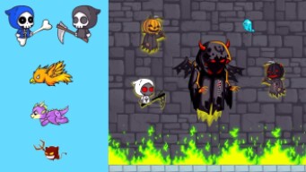 Two Pumpkin Ghost kills Boss in EvoWorld & 1v1 Game Play