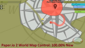 Paper.io 2 World Map Control: 100.00% New