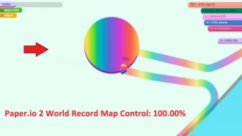 Paper.io 2 World Record Map Control: 100.00%