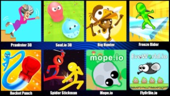 FlyOrDie io,Mope io,Spider Stickman,Rocket Punch,Freeze Rider,Big Hunter,Soul io 3D,Prankster 3D