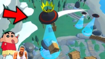 SHINCHAN and AMAAN became FLYING UFO to EAT THE ENTIRE MAP | flyufo.io hole.io in hindi gameplay