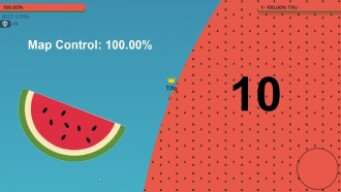 Paper.io 10 Map Control: 100.00% Watermelon