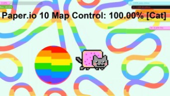 Paper.io 10 Map Control: 100.00% [Cat]