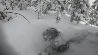 Deeeep in the Chic Chocs with Team Red!