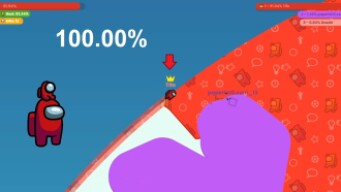 Paper.io 10 Map Control: 100.00% Among Us