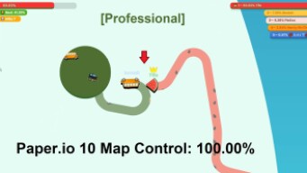 Paper.io 10 Map Control: 100.00% [Professional]