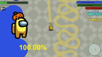Amogus.io [Paper.io 2] Map Control: 100.00% Among Us
