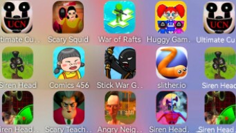 Siren Head Monster,Scary Teacher 3D,Siren Head Tracker,Slither.io,Comics 456,Siren Head Haunted.....